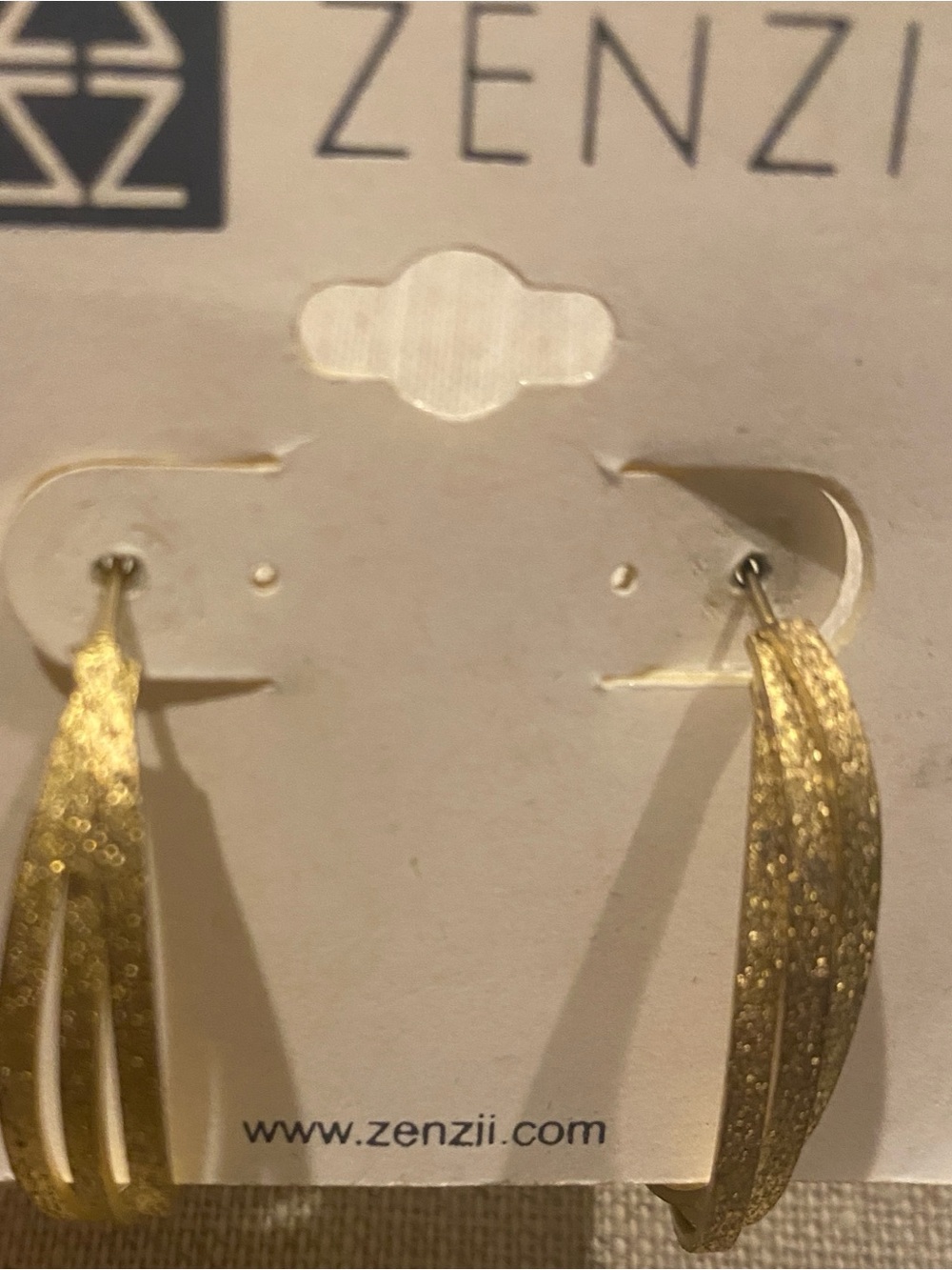 Zenzii Gold Textured Hoop Earrings for Women